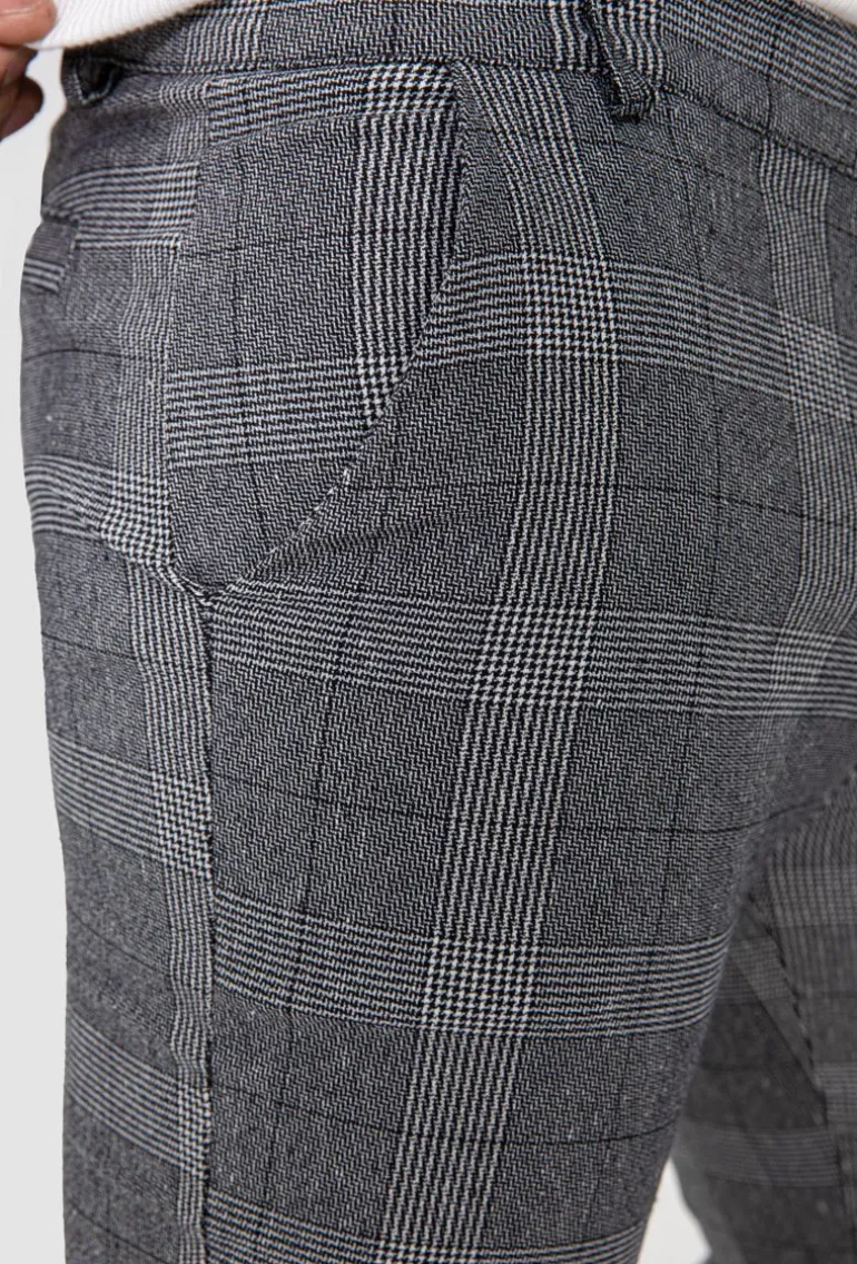 Pantalon ultra stretch à motif carreaux