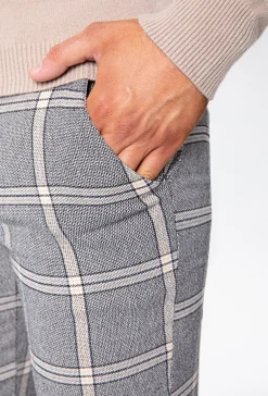 Pantalon ultra stretch à motif carreaux
