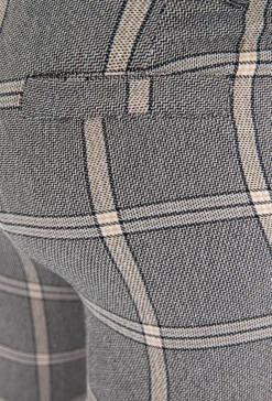Pantalon ultra stretch à motif carreaux