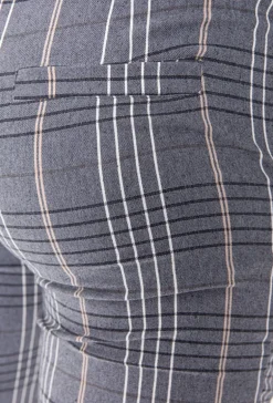 Pantalon ultra stretch à motif carreaux
