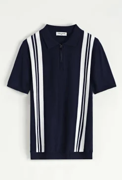 Polo à rayures latérales