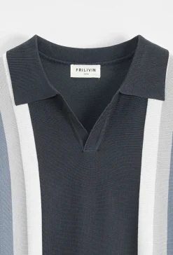 Polo à rayures latérales