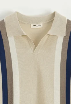 Polo à rayures latérales