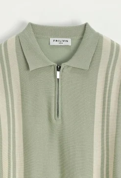 Polo à rayures latérales