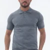 Polo boutonné manches courtes uni en maille