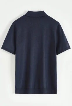 Polo boutonné manches courtes uni en maille