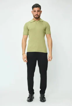 Polo effet rayé uni