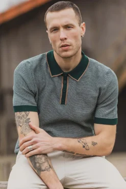 Polo en maille à manches courtes