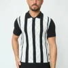 Polo manches courtes à zip en rayures