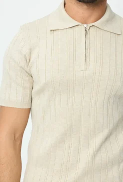 Polo uni effet rayé