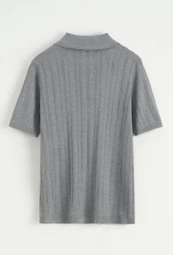 Polo uni effet rayé