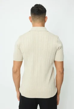 Polo uni effet rayé