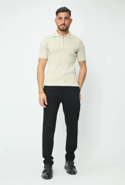Polo uni effet rayé