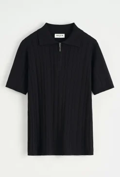 Polo uni effet rayé