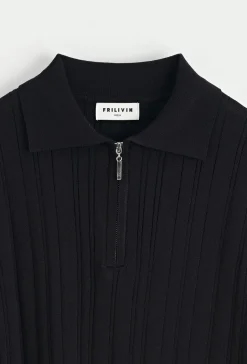 Polo uni effet rayé