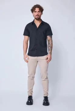 Polo uni manche court col ouvert
