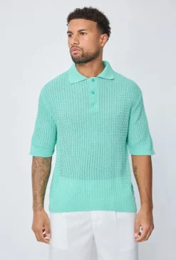 Polo uni manches courtes en maille