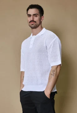 Polo uni manches courtes en mailles