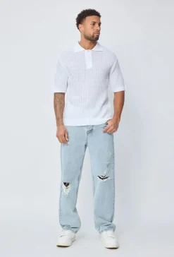 Polo uni manches courtes en maille