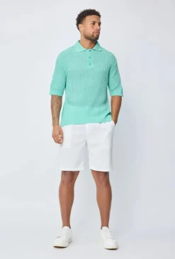 Polo uni manches courtes en maille
