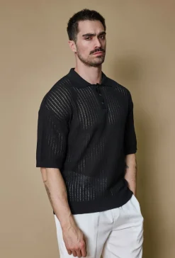 Polo uni manches courtes en mailles
