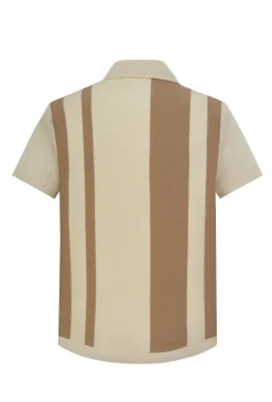Polo zippé à rayures latérales
