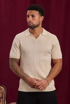 Pull à col chemise ouvert en v