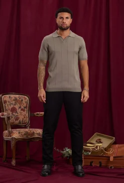 Pull à col chemise ouvert en v