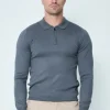 Pull à col chemise zipé