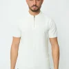 Pull à col chemise zipé
