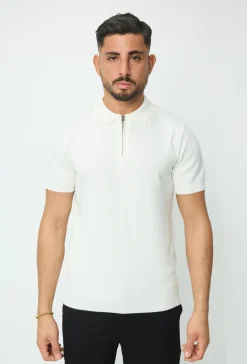 Pull à col chemise zipé