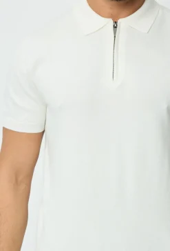 Pull à col chemise zipé