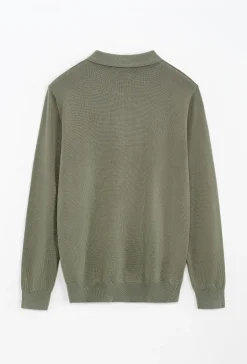 Pull à col chemise zipé