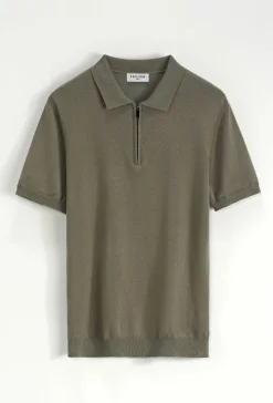 Pull à col chemise zipé