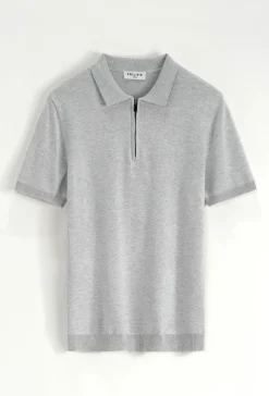 Pull à col chemise zipé