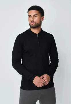 Pull à col chemise zipé