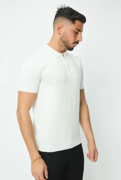 Pull à col chemise zipé