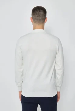 Pull à col chemise zipé