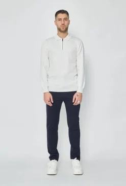 Pull à col chemise zipé