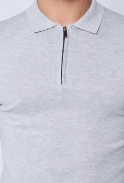 Pull à col chemise zipé