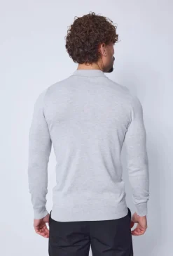 Pull à col chemise zipé
