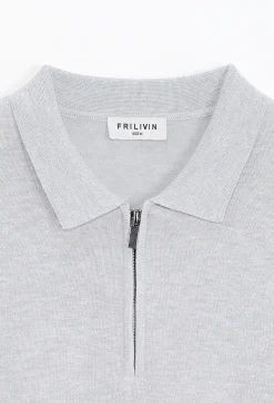 Pull à col chemise zipé