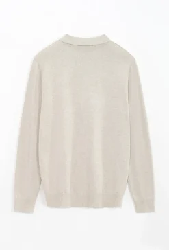 Pull à col chemise zipé
