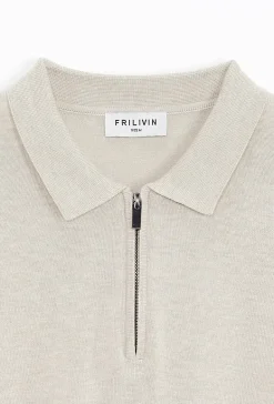 Pull à col chemise zipé