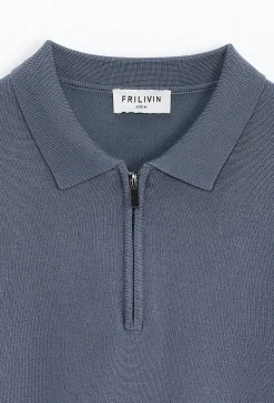 Pull à col chemise zipé