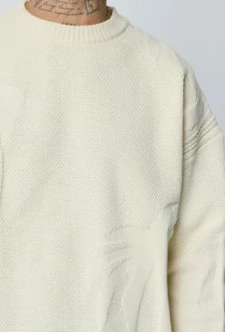 Pull à motif palmier uni