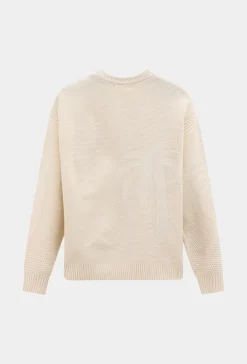 Pull à motif palmier uni