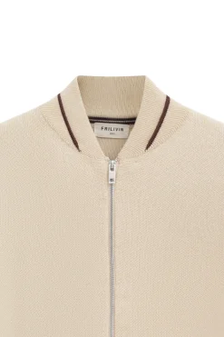 Pull bi couleur avec femeture éclaire