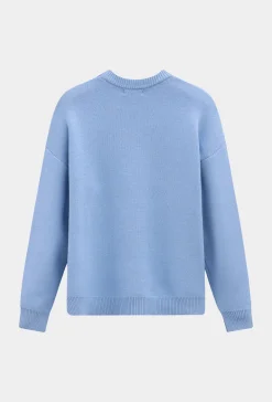 Pull col rond à motif grandes fleures