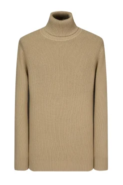 Pull col roulé maille cotelé